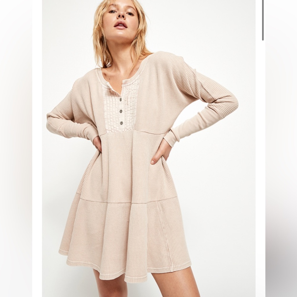 EUC Small Free People Jolene Long Sleeve Thermal Dress!